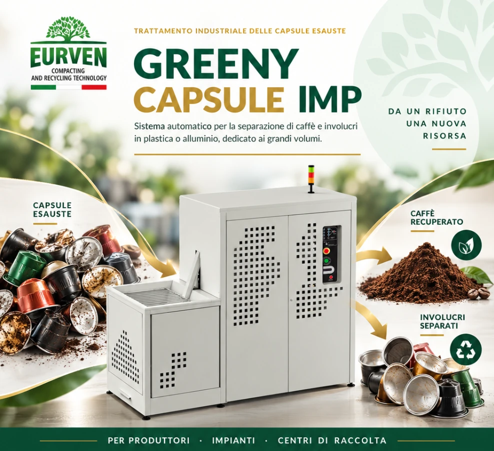 Greeny Capsule IMP Eurven - impianto industriale di separazione delle capsule di caffè